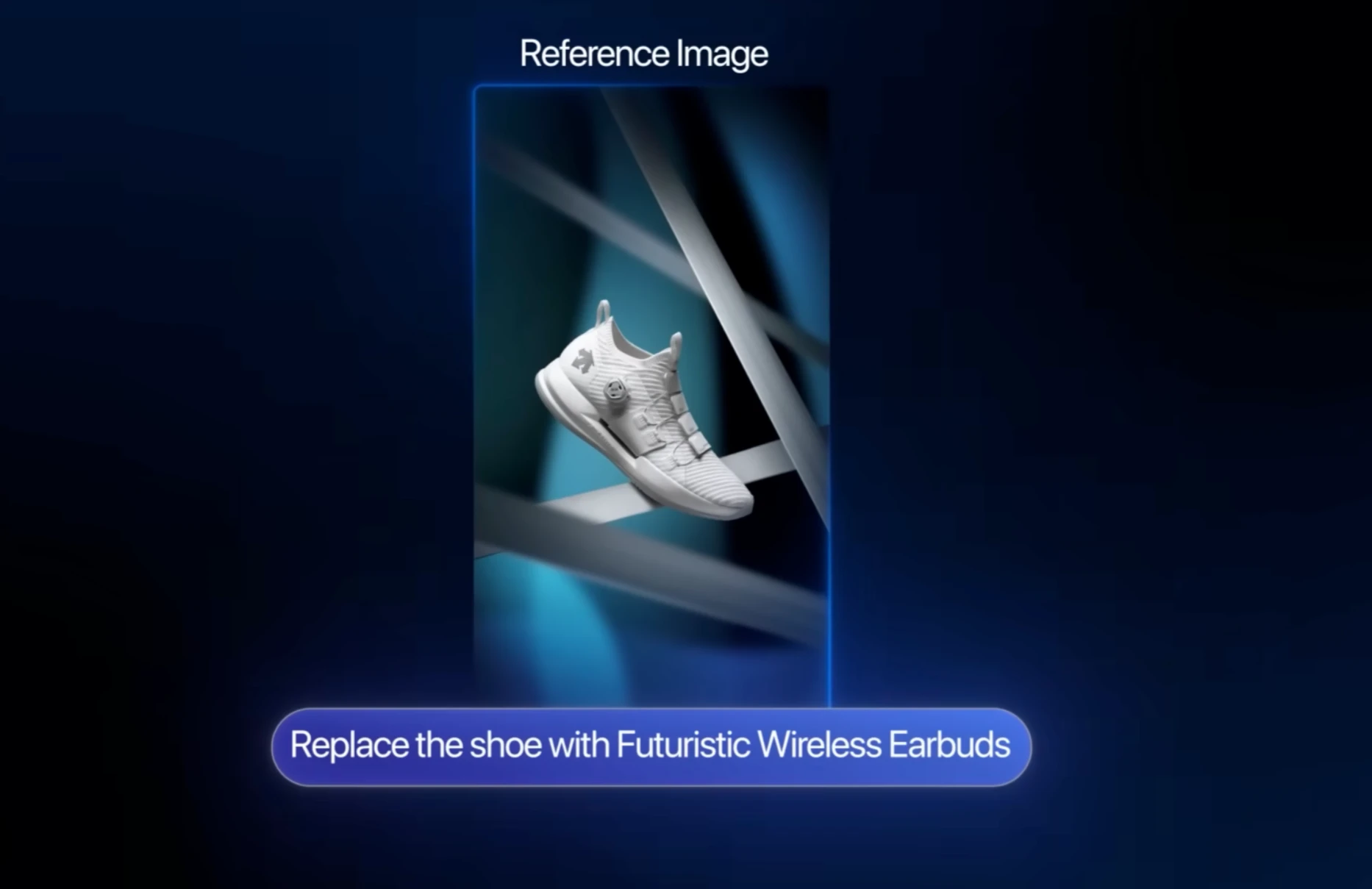 Smart reference image feature showing object replacement