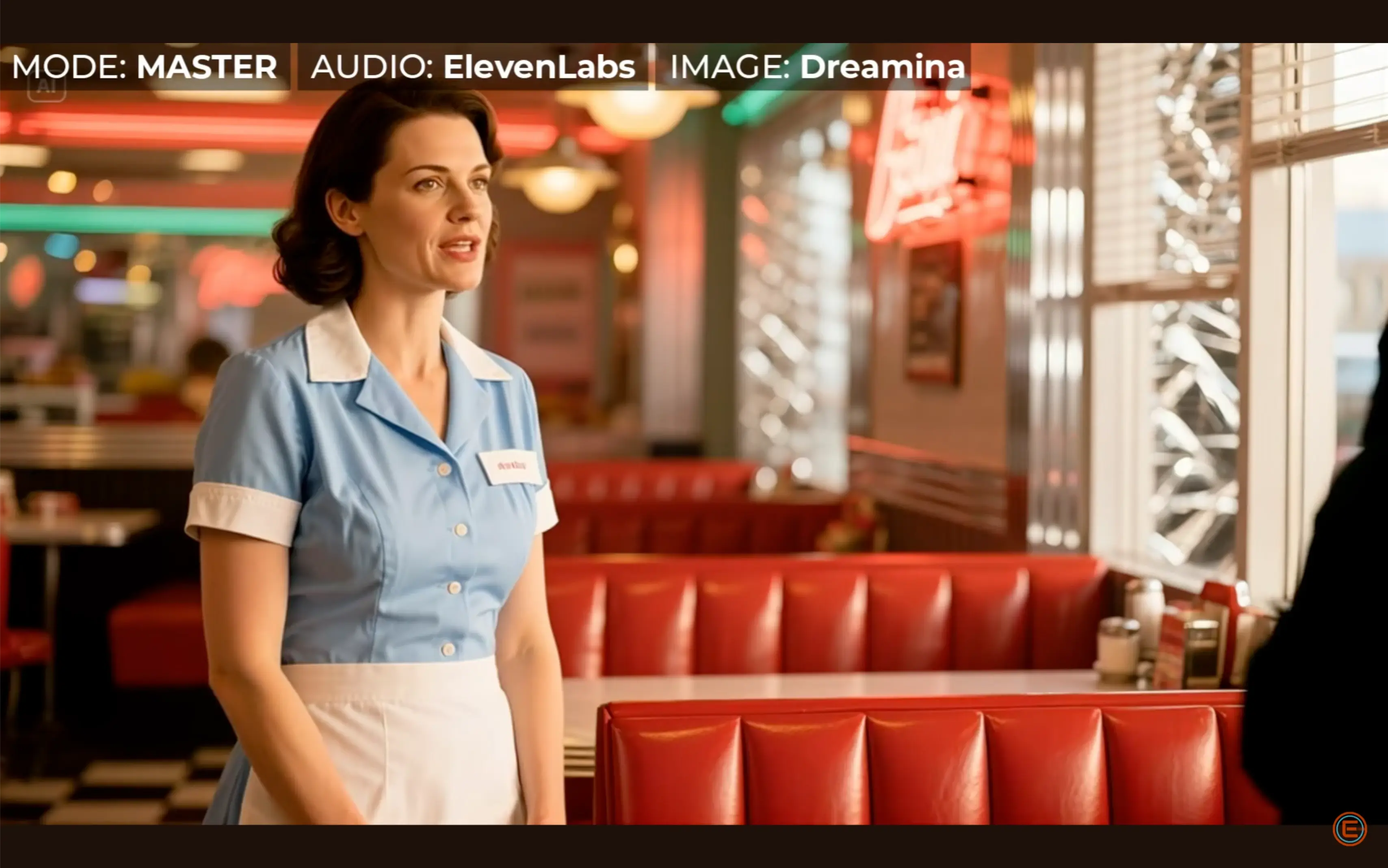 Dreamina Sassy Waitress Lip Sync Example