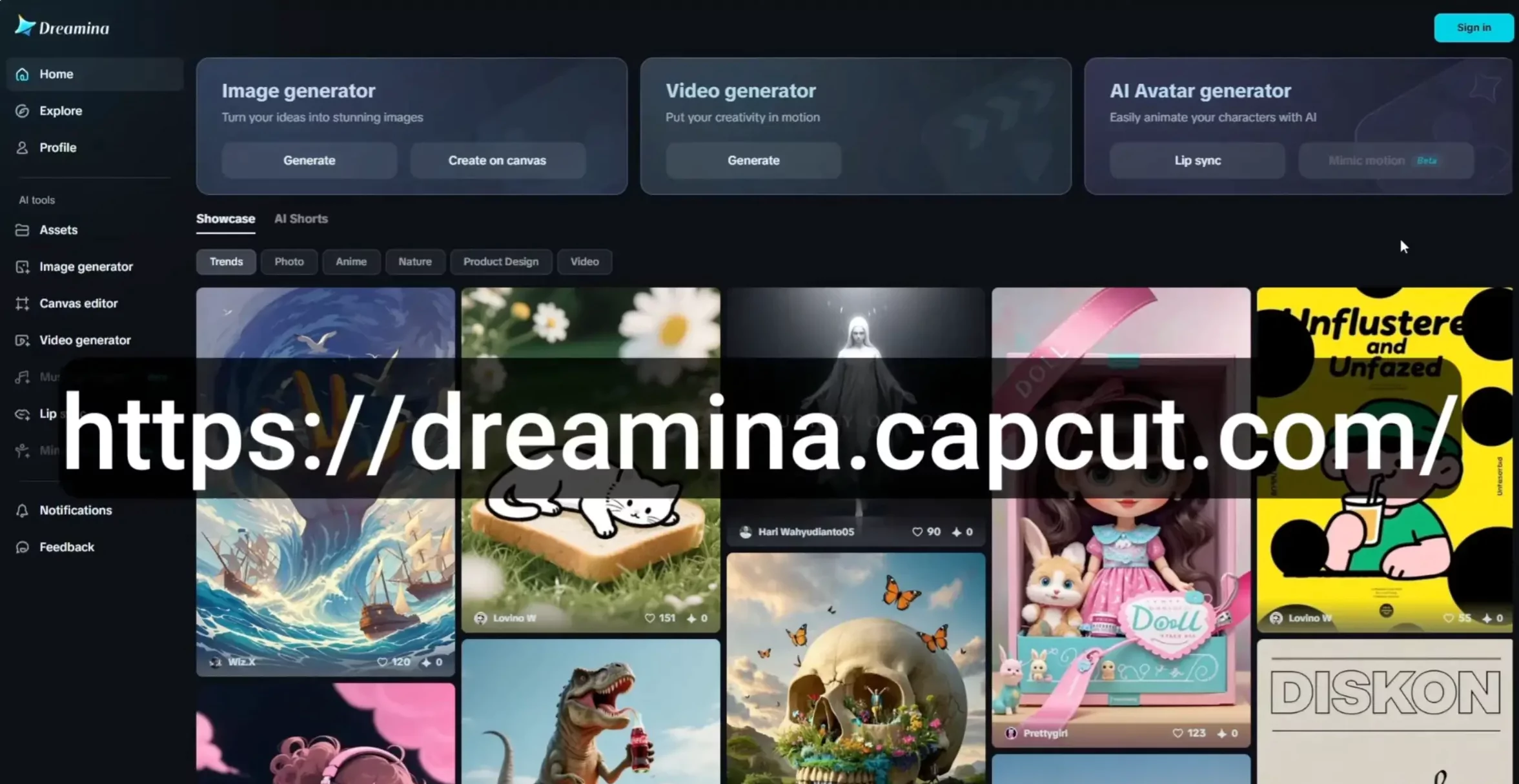 Dreamina CapCut Website Homepage